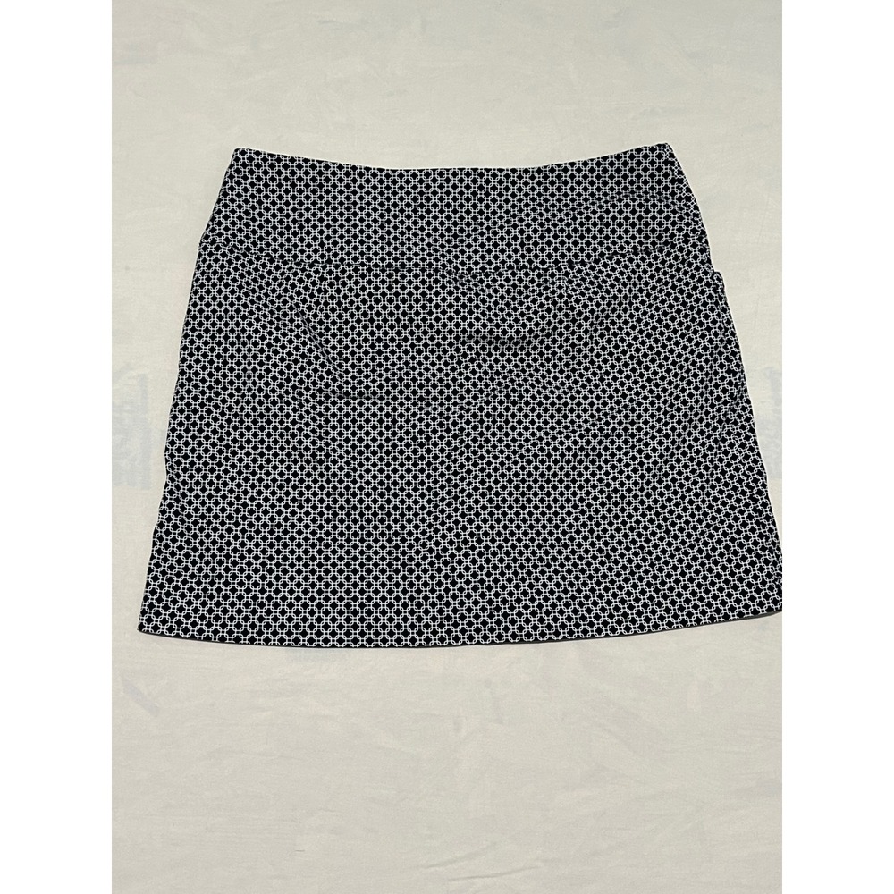S.C. & Co. Womens Black White Geometric Chain Print Skort XL Stretch Activewear